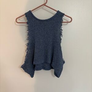 Blue Sleeveless Knit Top